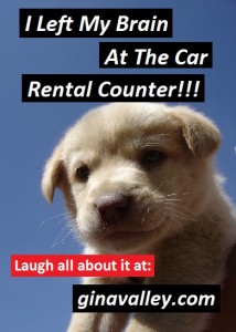 Humor Funny Humorous Family Life Love Laugh Laughter Parenting Mom Moms Dad Dads Parenting Child Kid Kids Children Son Sons Daughter Daughters Brother Brothers Sister Sisters Grandparent Grandma Grandpa Grandparents Grandfather Grandmother Parenting Gina Valley I Left My Brain At The Car Rental Counter Brainless