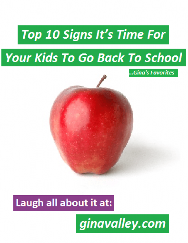 Top 10 Signs It’s Time For Back To School